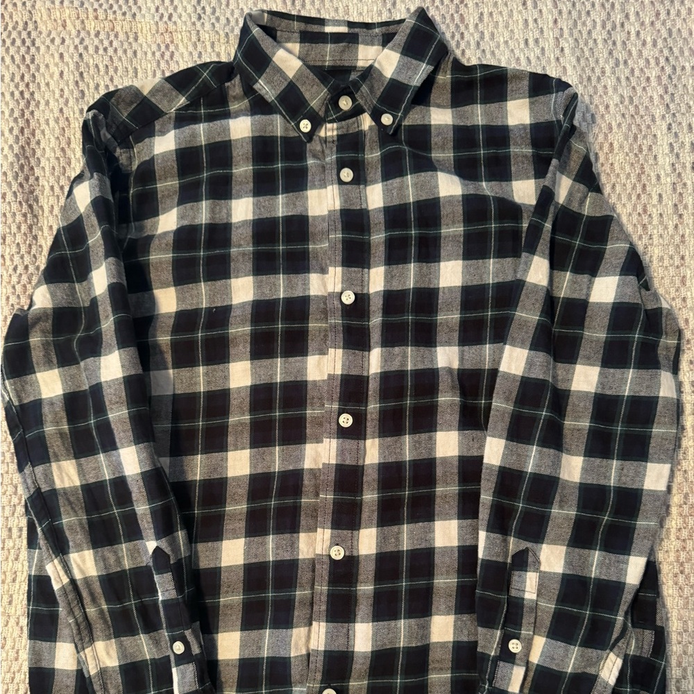 Boys flannel button up plaid shirt